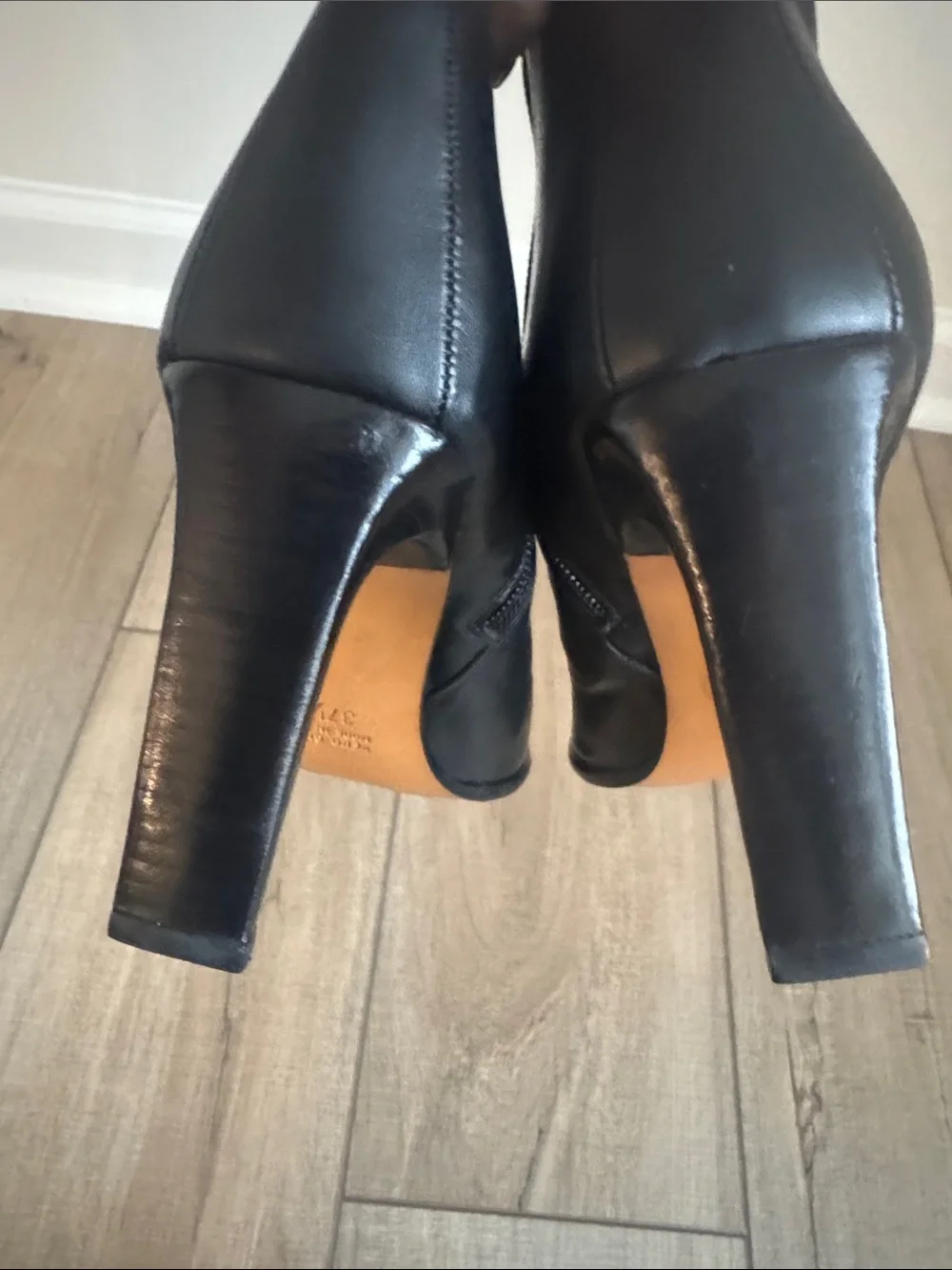 Charles David Black Over-the-Knee Square-Toe Boots size 37.5